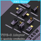 5A Type-C OTG Adapter 240W Fast Charging Data Converter USB4.0 40Gbps Support 8K 60Hz USB C 90/180 Degree Elbow Adapter