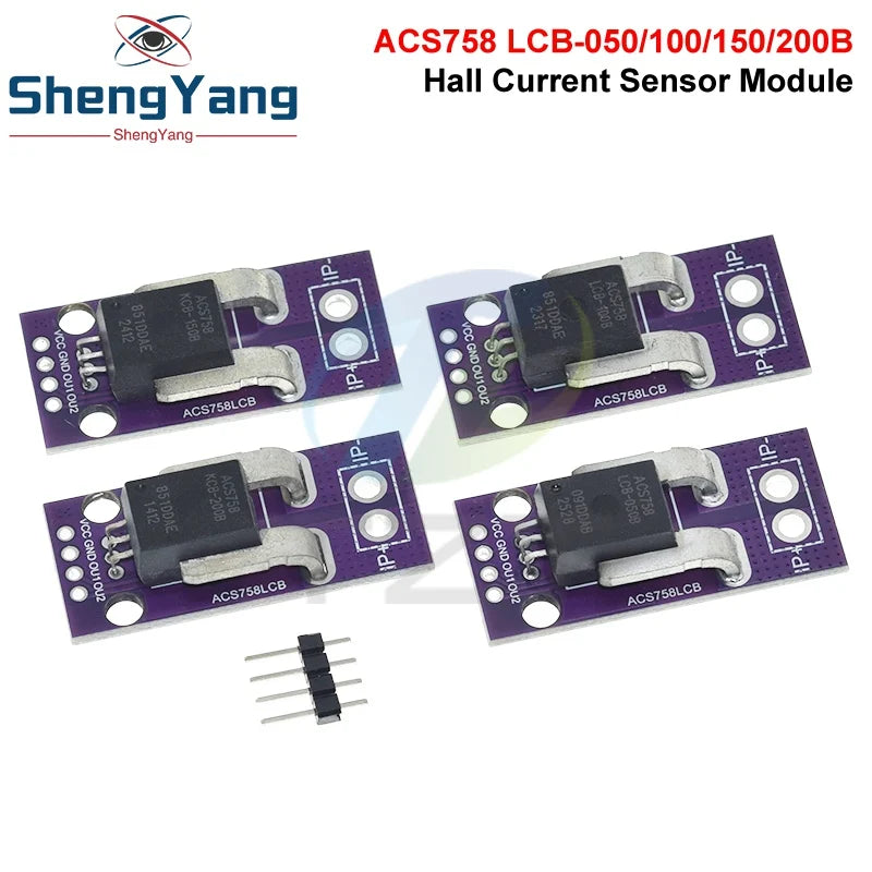 50/100/150/200A Hall Current Sensor Module Linear Analog AC DC 3.3V-5V ACS758LCB-050B 100B 150B 200B -PFF-T RC Model Connector