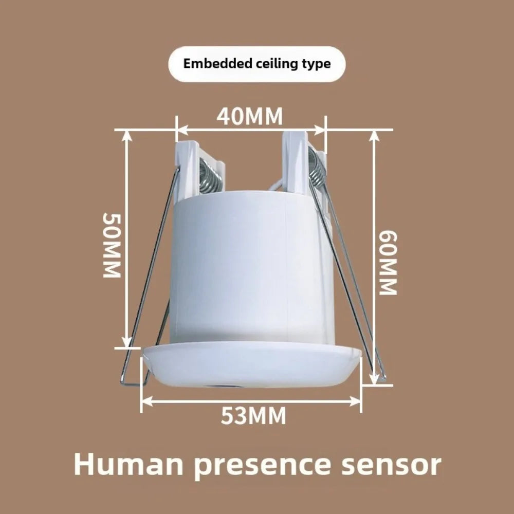 110V-220V Mini Embedded Human Presence Sensor 24G Microwave Millimeter Wave Radar Induction Switch