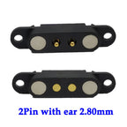 1sets 2A 2Pin DC Magnetic Pogo Pin Connector 2 Pin Pogopin Male Female Spring Loaded DC Power Socket Pitch 2.80mm