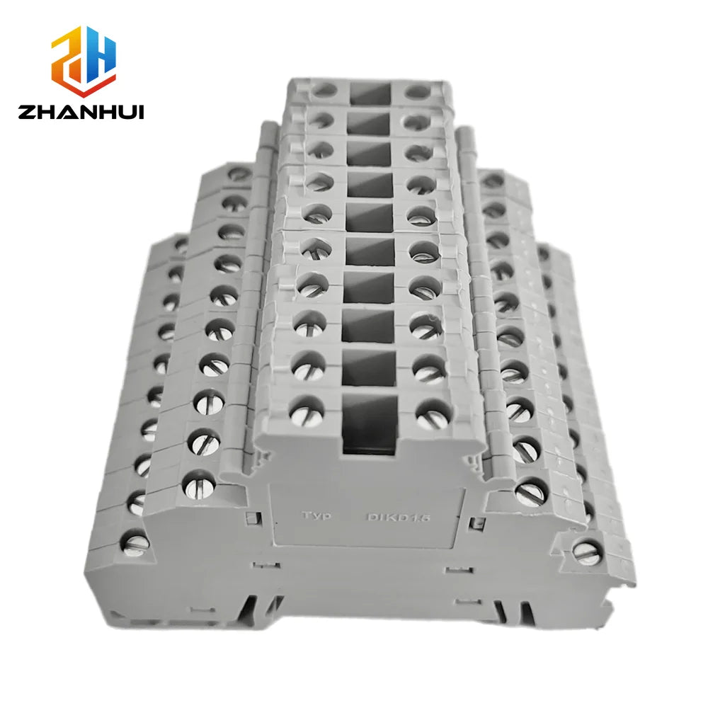 5Pcs DIKD 1.5 3 Levels Sensor Screw Connector 2.5 mm² 6-Conductor Electric Din Rail Triple Three Level Terminal Block DIKD1.5