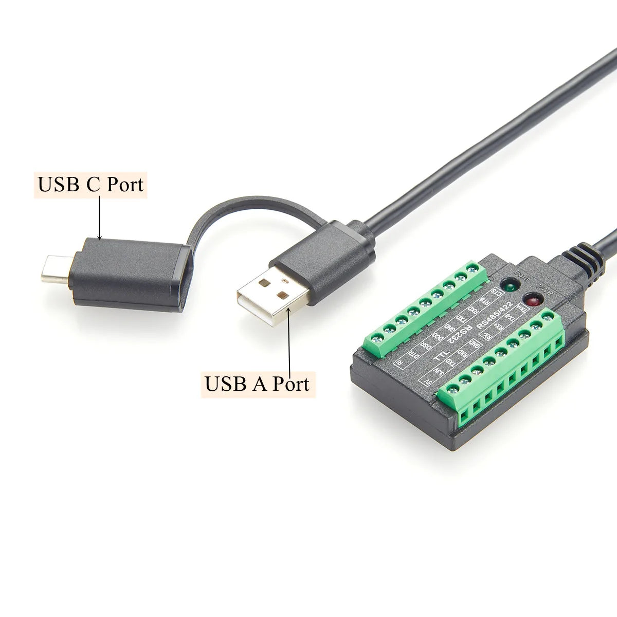 Industrial Grade USB to RS232/485/422/TTL Isolated Converter with FT232RL USB-C to RS232 Serial Cable with FTDI Chip