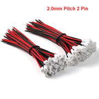 PH 2.0mm Pitch 2 Pin 10CM Male Female Cable Connector Micro PH 2.0 2P Plug Jack Socket Terminal Wire Cables Connectors 26AWG