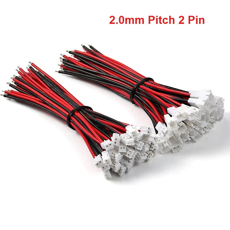PH 2.0mm Pitch 2 Pin 10CM Male Female Cable Connector Micro PH 2.0 2P Plug Jack Socket Terminal Wire Cables Connectors 26AWG