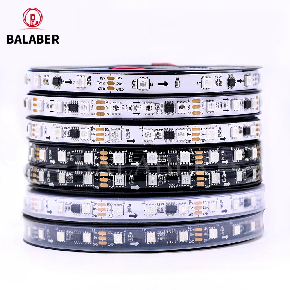 WS2811 Magic Color RGB LED Strip SMD5050, DC12V. Addressable, 30/48/60/84/96 LEDs. External: 1 Control IC Controls 3 Lighting LE