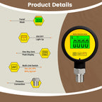 Moray ME260P LCD  Rubber Protector Waterproof FS Stainless Steel Gas Differential Manometer Calibrator Digital Pressure Gauge