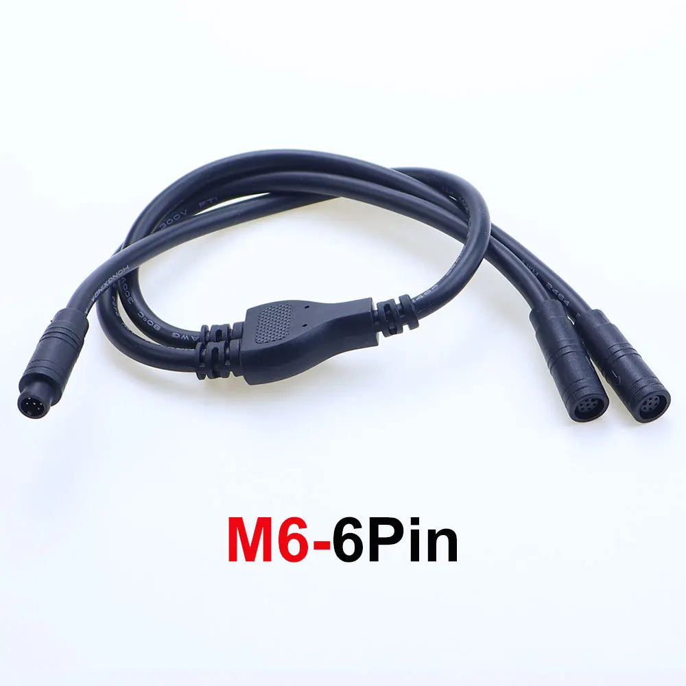 M6 M8 1 Male To 2 Female 2/3/4/5/6 Pin Ebike Splitter Sensor Connector Plug Electric Bicycle Butt Waterproof Cable Joint 40CM