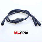 M6 M8 1 Male To 2 Female 2/3/4/5/6 Pin Ebike Splitter Sensor Connector Plug Electric Bicycle Butt Waterproof Cable Joint 40CM