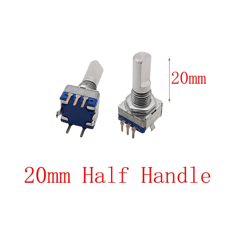 5Pcs/lot 20 Position 360 Degree Rotary Encoder EC11 Push Button 5 Pin Handle Long 15/20MM With A Built In Push Button Switch