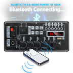 50W Metal Shell Bluetooth Amplifier Board with Display | 7.4V-12V Input | Power Adapter Cable Included