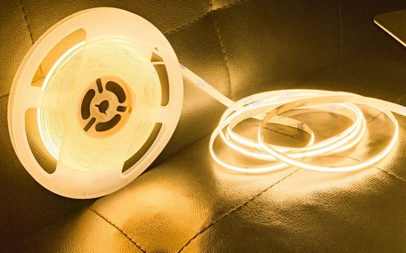12V 24V COB LED Strip Ultra Thin 8MM Tape Light With DC Plug/ 2pin Wire Dimmable Linear Lighting High Density Lamp decoration