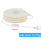 220V Dimmable COB LED Neon Strip Light With Switch/Dimmer EU Power Kit 288Led/M Waterproof 3000K 4000K 6000K Flexible Lamp Decor