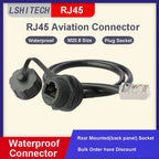LR20 M20 Ethernet Network RJ45 Waterproof Connector Cat6 Panel Mount 0.1m To 1m Extension Cable Wire Interface Signal Adapter