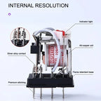 10PCS Miniature Control Small Intermediate Relay With Socket Base AC 110V 220V DC 12V 24V HH52P HH53P HH54P HH62P HH63P HH64P