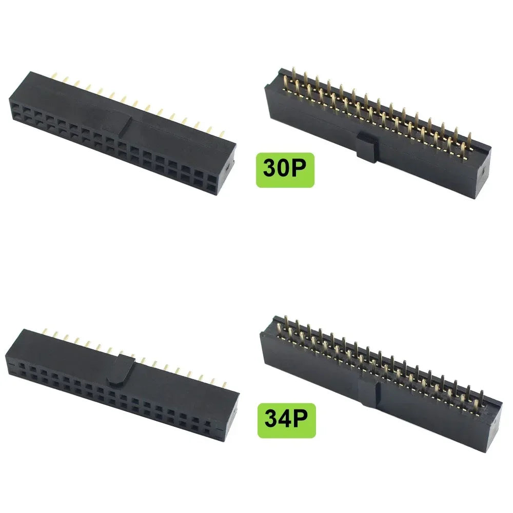 10pcs 2.54mm Pitch Female Header Strip 6/10/14/16/20/26/34/40/50 Pin Dual Straight DIP Polarizing Key Connector 6P 10P 40P 50P