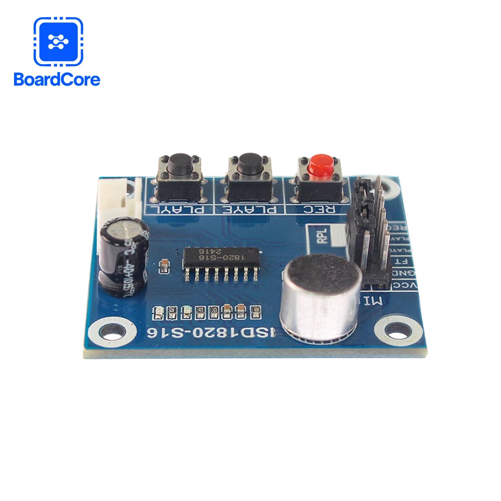 1/2PCS ISD1820 Voice Recording Module The Voice Board Telediphone Module Board with Microphones + Loudspeaker 0.5W 8R