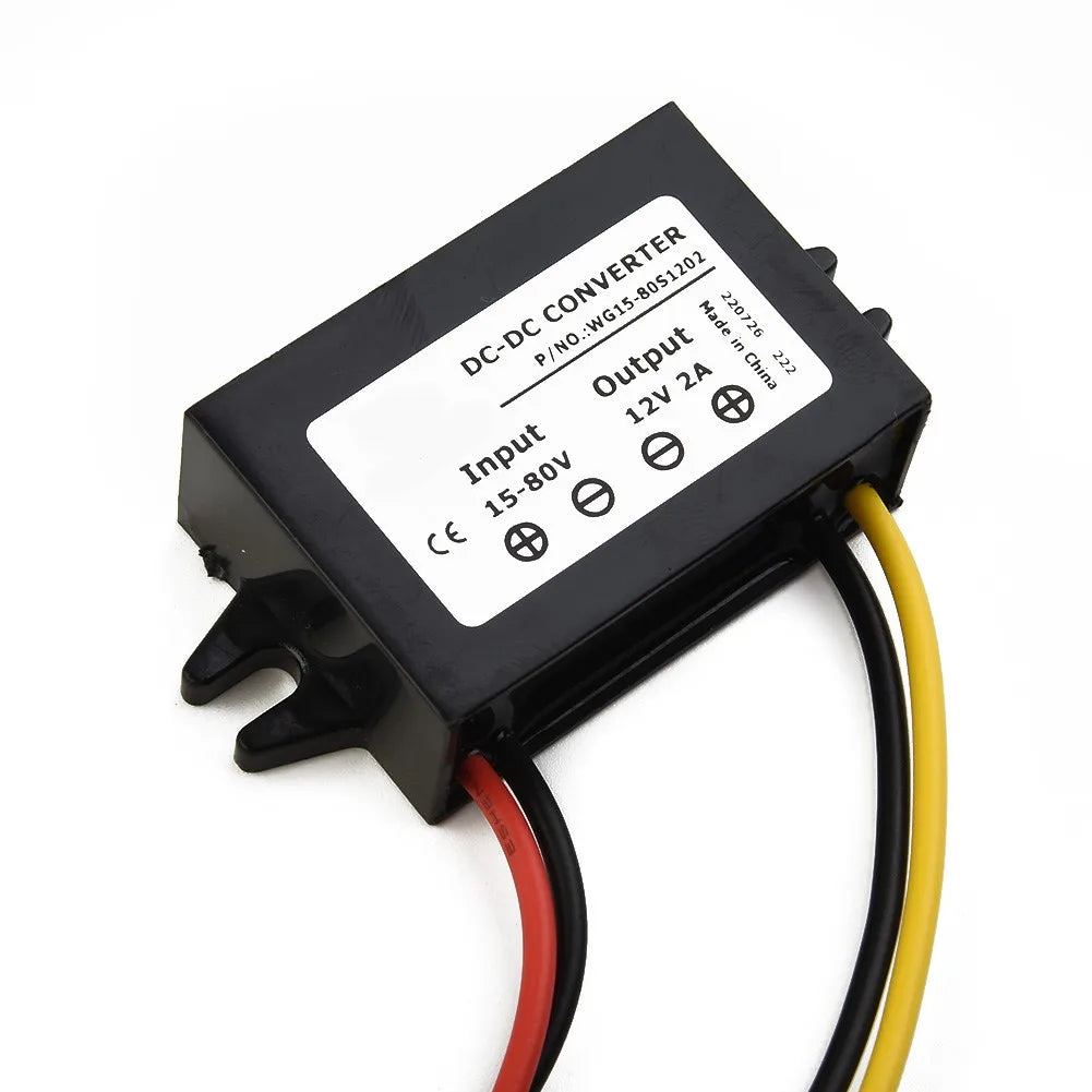 1pc DC-DC Step Down Module Converter Switching DC Regulator 15V-72V 18V 24V 36V 48V 60V To 12V 2A 24-36W 63x32x18mm Dust-proof