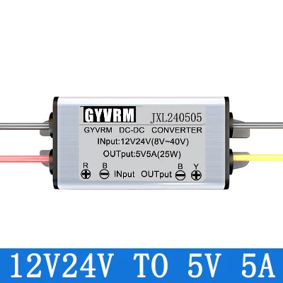 GYVRM DC DC 12v 24v to 5v Voltage Converter 1A 2A 3A 5A 10A 15A 20A 25A 30A 40A Step Up Down Buck 5v Voltage Reducer