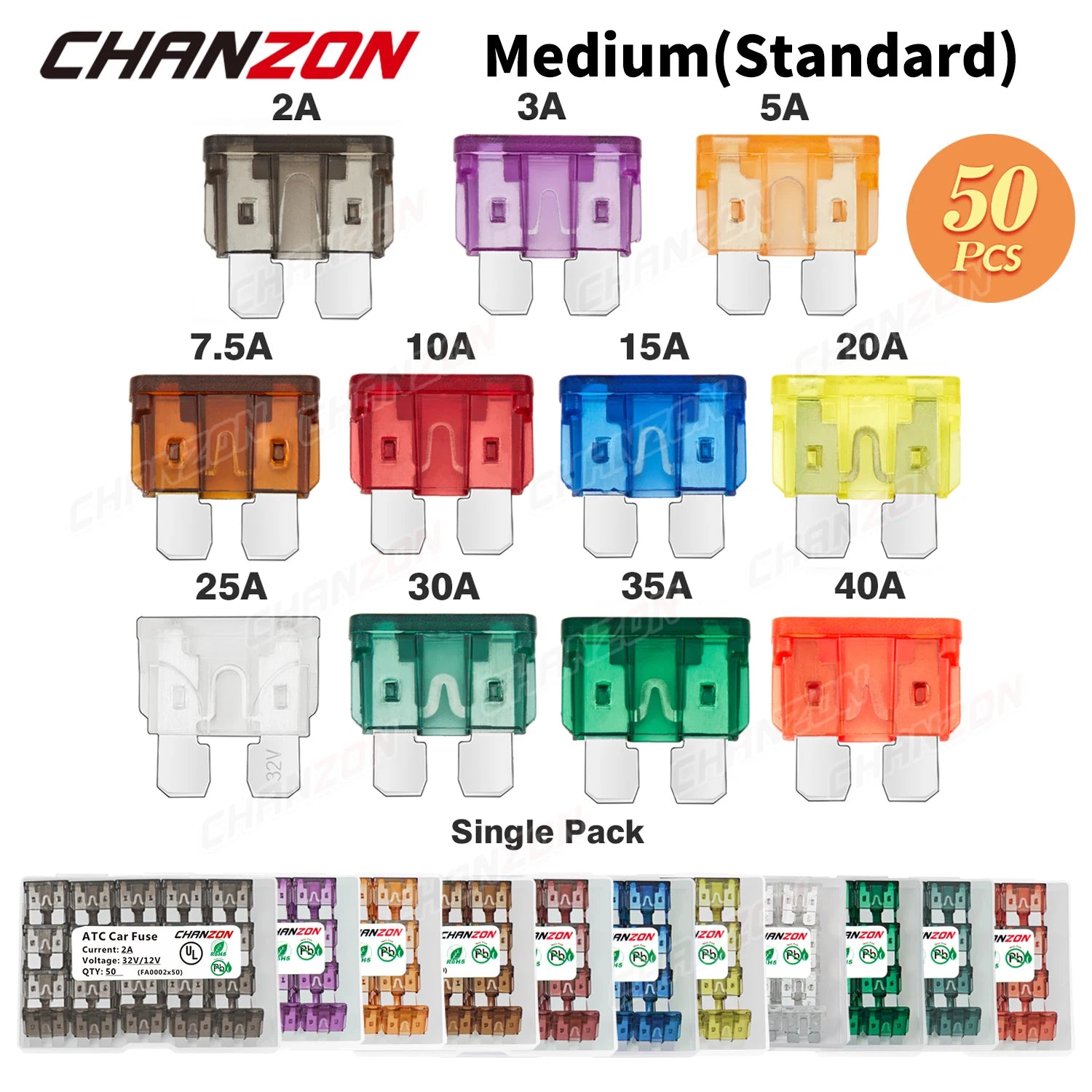 Car Fuse Auto Blade Truck ATC ATO Standard ATM LP Mini Micro 2 3 5 7.5 10 15 20 25 30 35 40 Amp A Automotive Protection