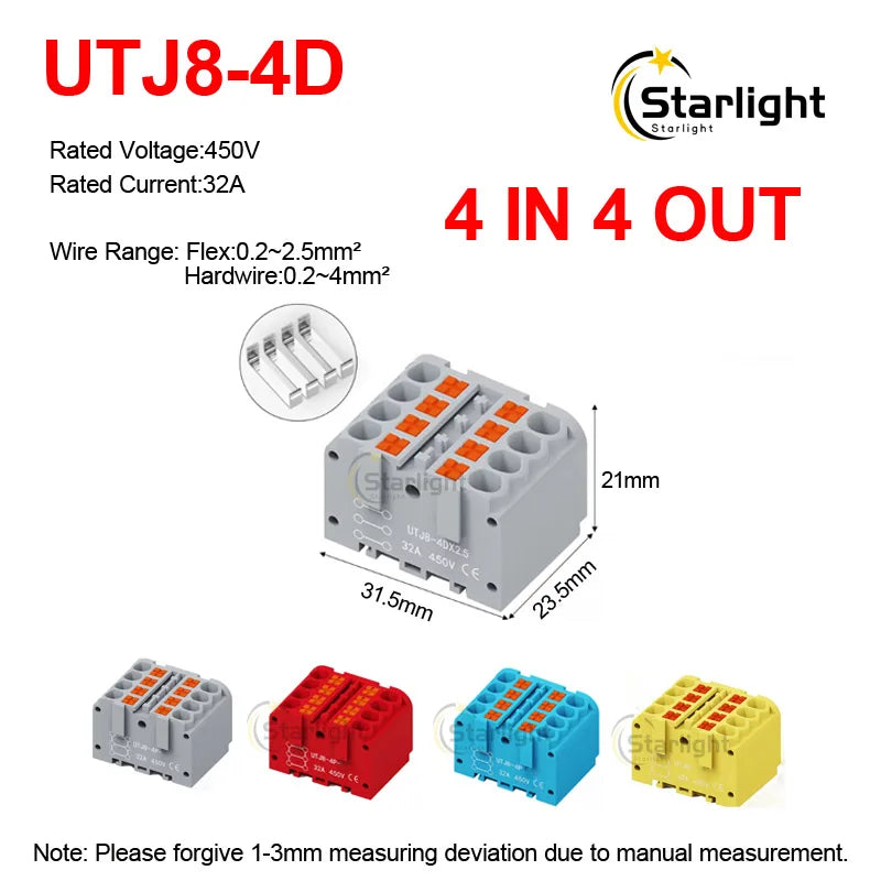 Distribution block PTFIX2.5mm² Wire Electrical Cable Connectors Plug-in Terminal Block  Splitter DIN-Rail Mounting Junction Box