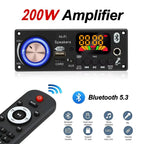 200W DIY Home Digital Amplifier MP3 Decoder Board 100W Audio Power Bluetooth 5.3 FM For Music Subwoofer Speakers Volume Control
