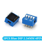 5PCS Slide Type Switch Module 1 2 3 4 5 6 7 8 10PIN /1.27/2.54mm Position Way DIP/SMD Pitch Toggle Switch Blue Snap Switch Dial