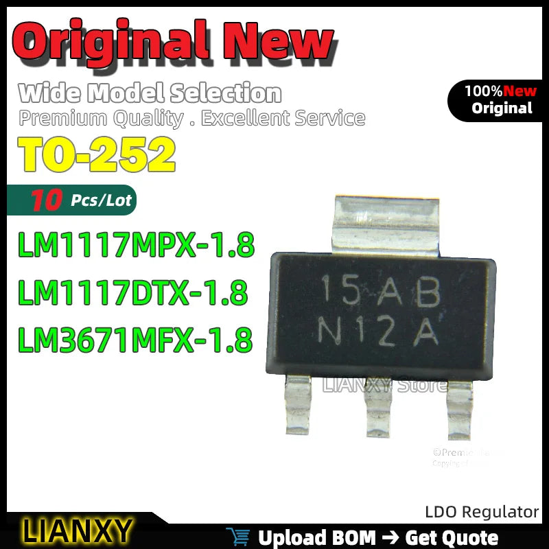 10pcs TO-252 LM1117MPX-1.8 LM1117DTX-1.8 LM3671MFX-1.8 LDO Regulator New Original