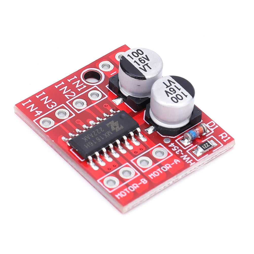 L298N DC Motor Driver Module Dual H Bridge Mini Dual Stepper Motor Development Board Two Channel Reversing PWM Speed for Arduino
