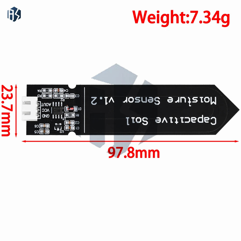 Capacitive Soil Moisture Sensor Module Not Easy to Corrode Wide Voltage Wire 3.3~5.5V Corrosion Resistant W/ Gravity for Arduino