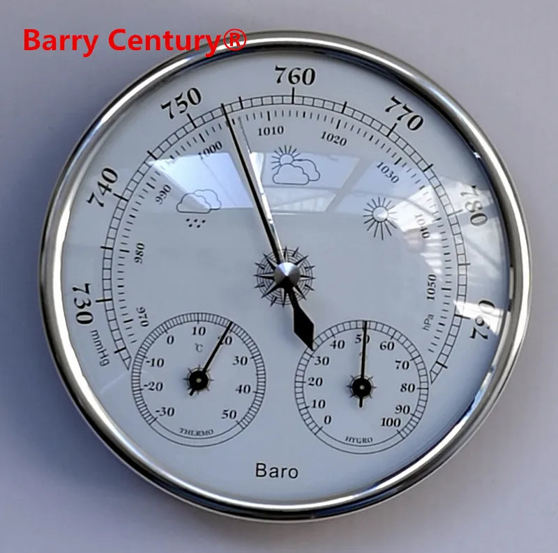 High Quality Precision Aneroid 128mm 3 in 1 Barometer with Thermometer and Hygrometer Humidity Tester Meter Outdoor Fishing