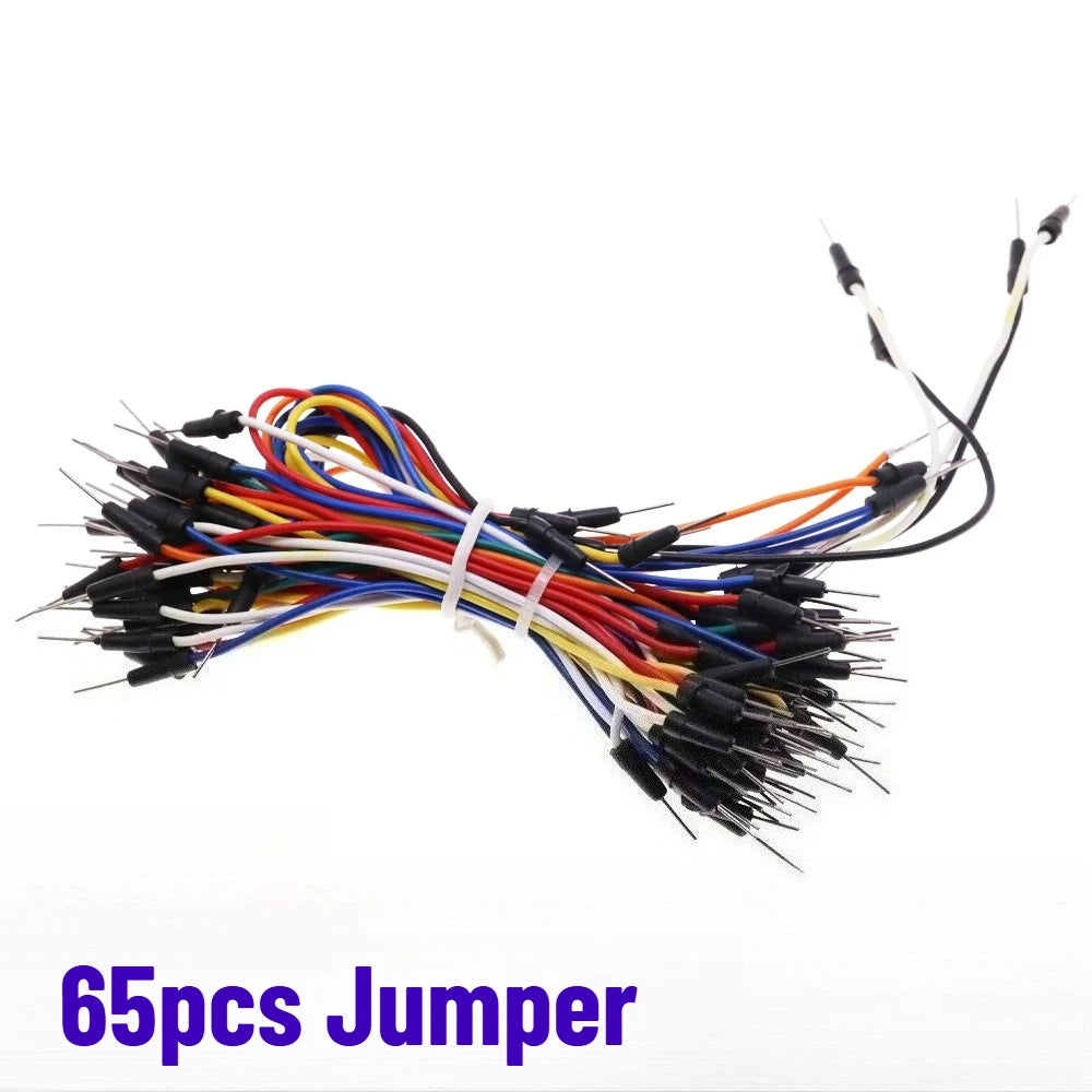 MB102 Breadboard Power Module 3.3V/5V MB-102 830 Points Prototype Bread Board for Arduino Kit 10/20/30cm Dupont Wire 65pcs Cable
