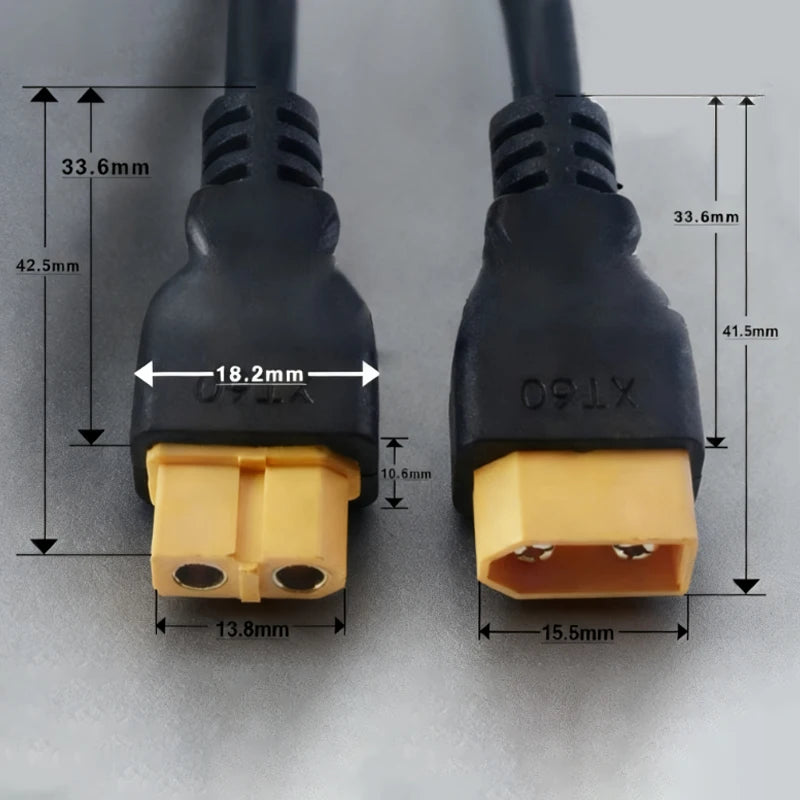 XT60 Male Female To DC 5.5*2.1/5.5*2.5 RC Battery Charging Connector Suitable For Aircraft Model Battery/drone Power Connection