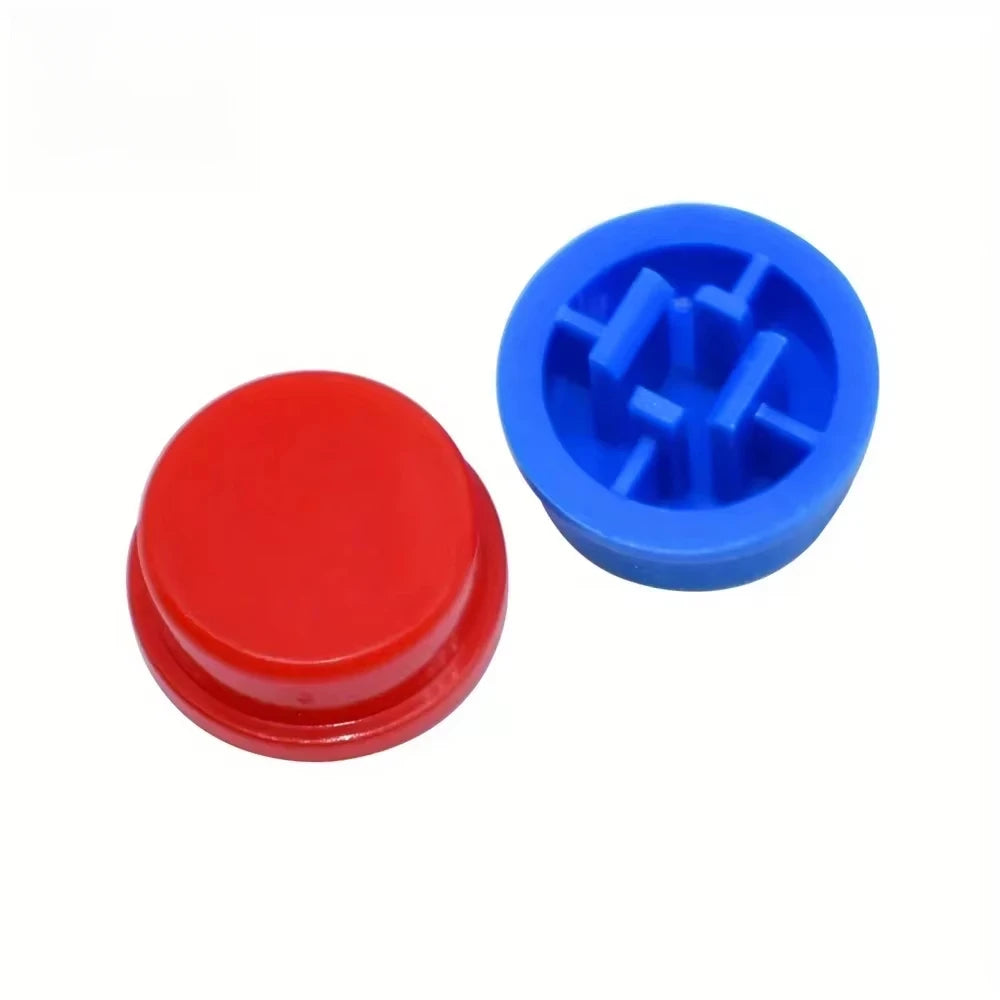 25Pcs 12*12*7.3MM Micro Switch Button Switch Momentary Tactile Push Button Switchs Circular 5 Colors Cap Kit DIY For Arduino