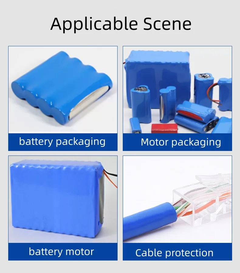 1 Meter Blue PVC Heat Shrink Tube Pack 18650 Lipo Battery Width 17mm ~ 350mm Insulated Film Wrap lithium Case Cable Sleeve