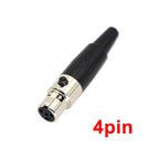 1Pcs High Quality Mini XLR 3 4 Pin Female Plug Small XLR Audio Microphone Connector for MIC Soldering Straight