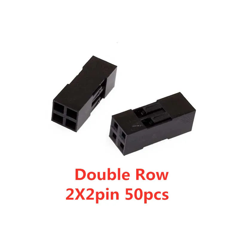 50pcs 2.54mm Dupont Connector Male/Female Pin Way Cable Plug 2/3/4/5 Pin Electrical Pin Jumper Header Housing Wire Connector Kit