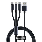 Baseus 3 in 1 USB Cable Type C Cable For Samsung Xiaomi Mi 9 Huawei Cable For iPhone 13 12 11 Phone Charger Micro USB Data Cable