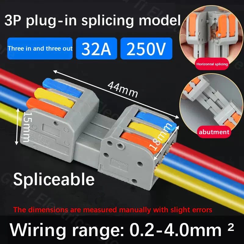 Male Female Docking Mini Quick Wire Connector Universal Compact Electrical Wiring Connectors Push-in Conductor Terminal Block