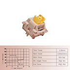 Outemu Silent Peach V2 Switch Lubed Silent Lemon V2 Switches Mechanical Keyboard Linear Tactile 5Pin Paragraph Axis Hot Swap DIY