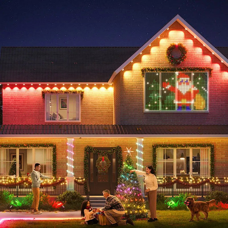 150ft Smart Permanent Outdoor Lights 90LED RGB String Lights IP67 Waterproof Eaves Light with Alexa & Google for Halloween Decor