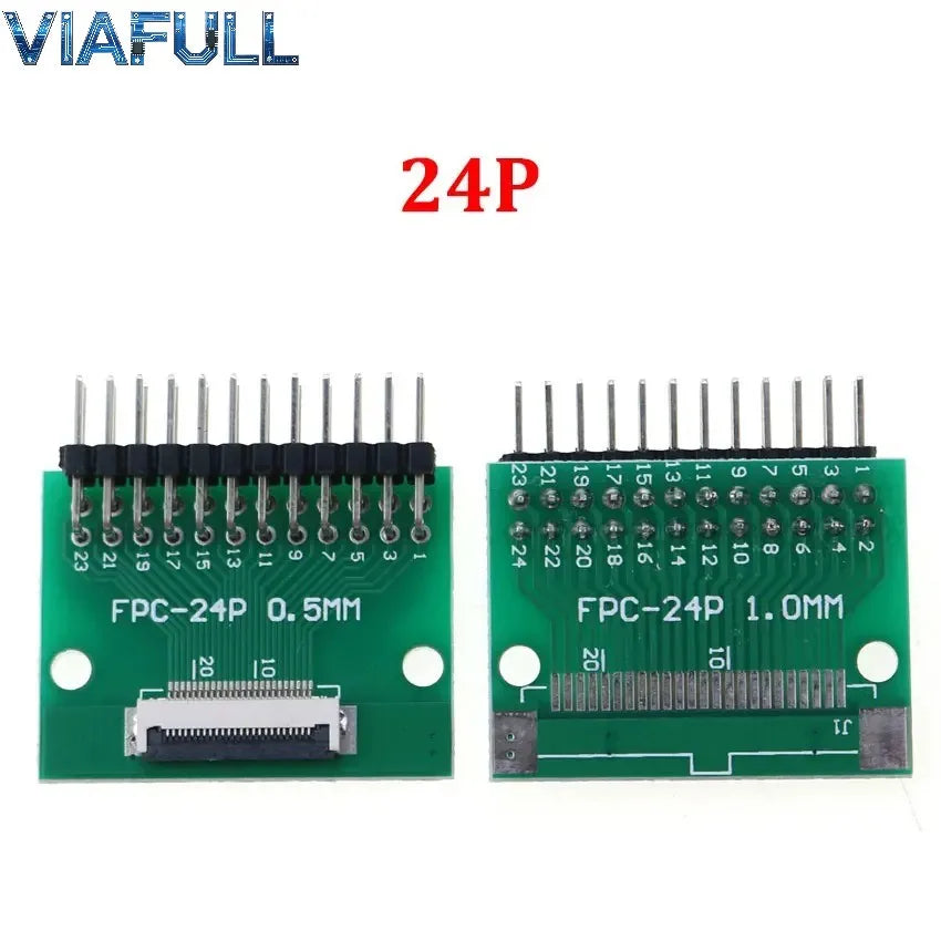 0.5mm FPC/FFC Breakout Board with Right Angle Male Pins, Pre-Soldered 2.54mm DIP Adapter for Flat Ribbon Cable, 4-80P
