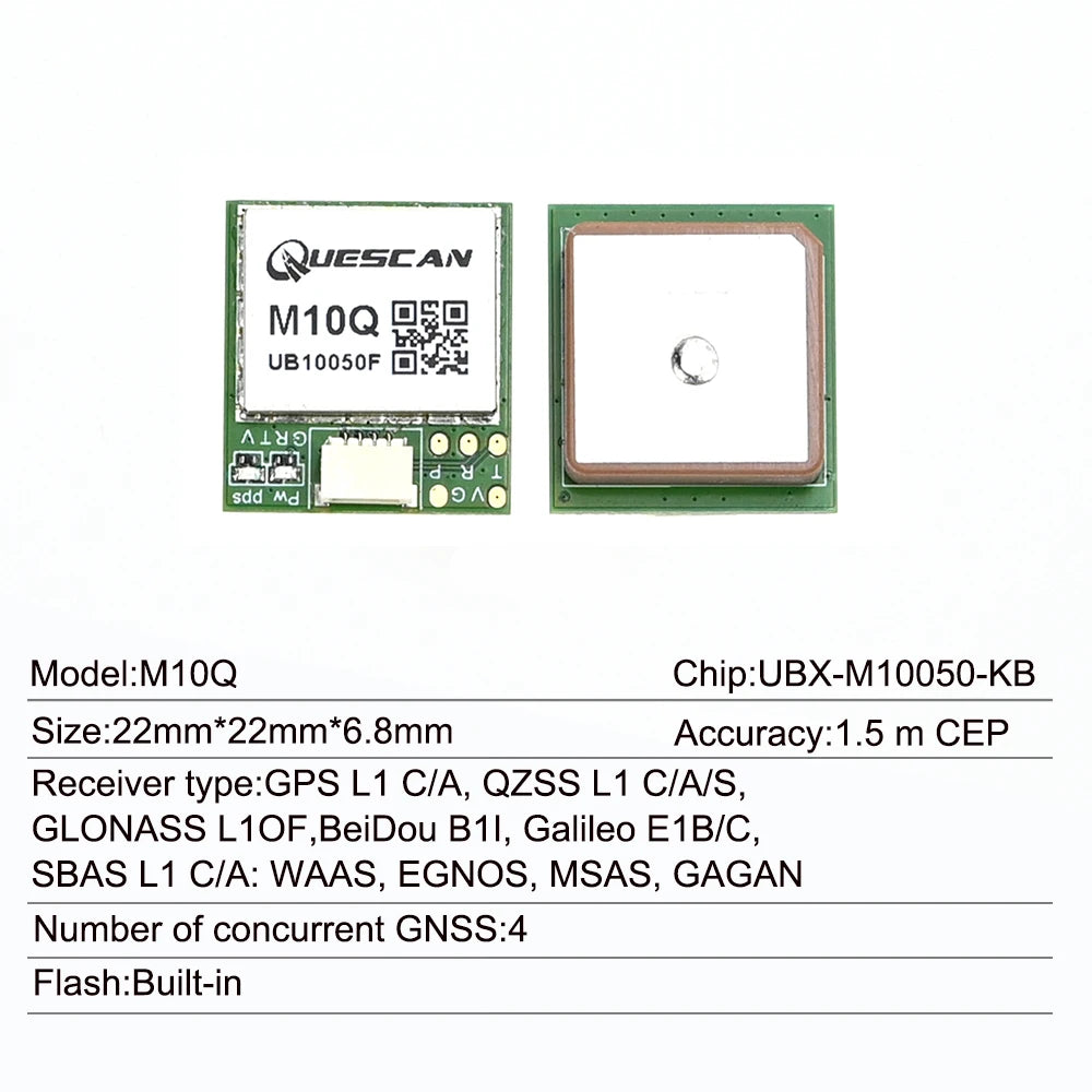 QUESCAN Ublox M10 M9 10Hz GPS Module GNSS Galileo BeiDou GLONASS QZSS SBAS ESP32 Arduino STM32 NMEA GPS Receiver ublox10 ublox9
