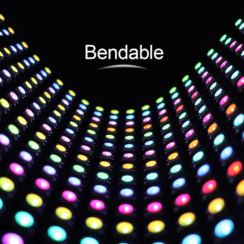 1~5Pcs WS2812B 8x8 16x16 RGB LED Digital Flexible Individually Addressable Panel Screen WS2812 8x32 Smart Pixel Module Matrix 5V