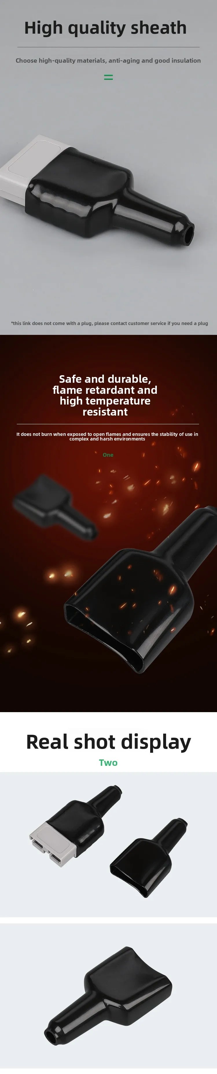Suitable for Anderson 50A Plug Connector Black Sheath