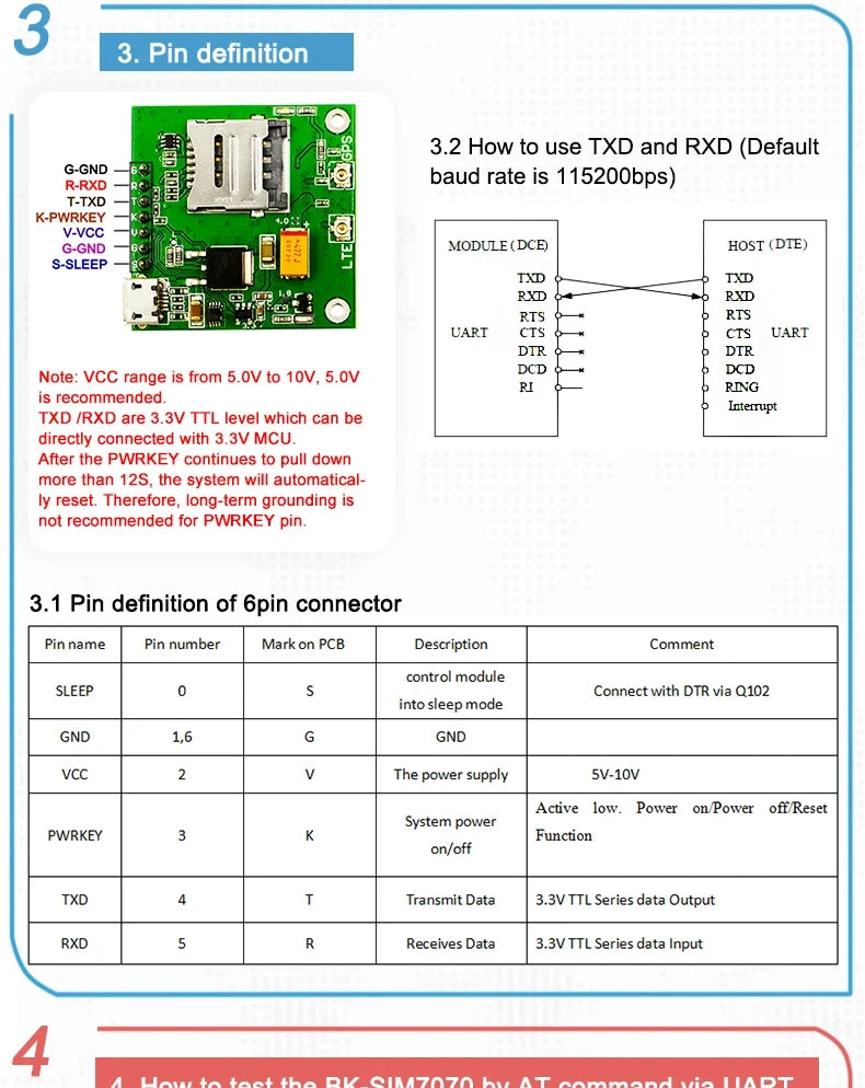 SIM7070E Multi-Band CAT-M NB-IoT GPRS Module Breakout Board 850/900/1800/1900MHz Compatible With SIM7000E SIM800F SIM900