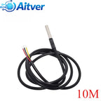 DS18B20 Waterproof Temperature Sensor Probe 1M 2M 3M 5M 10M 3‑Wire Cable Digital Thermometer for Arduino ESP32 Raspberry Pi
