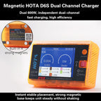 HOTA D6S RC Lipo Battery Charger Magnetic Suction Dual Channel Smart Balance 600W High Power 1-6S Smart Balance Charger