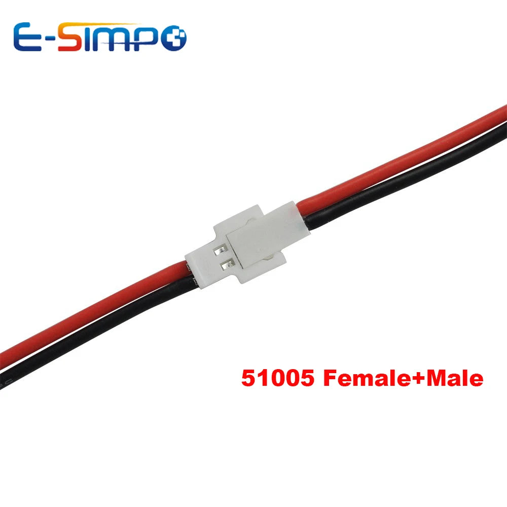 10pcs 51005 51006 2Pin 10cm MX2.0 Model Airplane Battery Charging Socket Plug Male Female Terminal Wire