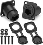 3-1PCS RJ45 Cat6 Panel Mount Adapter Female-to-Female Ethernet Pass-Through Connector RJ45 Shielded D-Type Ethernet Bulkhead