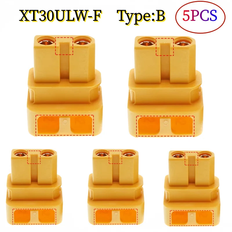 Amass XT30 Male Female Connector, XT30ULW-F Plug XT30U-M R/A 16AWG Silicone Cable Elbow Battery Charging Cable for RC Quadcopt